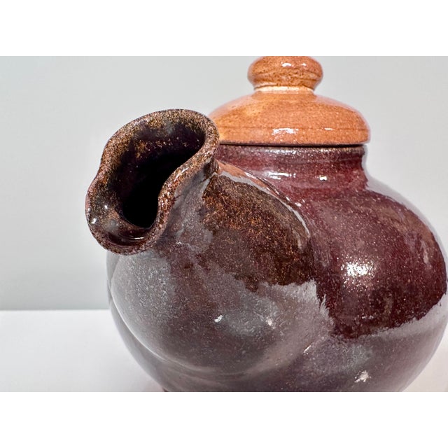 Rustic Handmade Ceramic Teapot and Cups from the Workshop of Helma Klett, Germany, 1980s, Set of 3 For Sale - Image 3 of 16