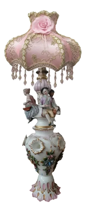 Ceramic Table Lamp from Meissen, 1800s