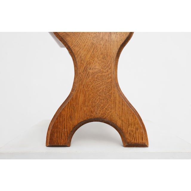 Hand-Carved Oak Wooden Stool, France, 1890s For Sale - Image 10 of 11