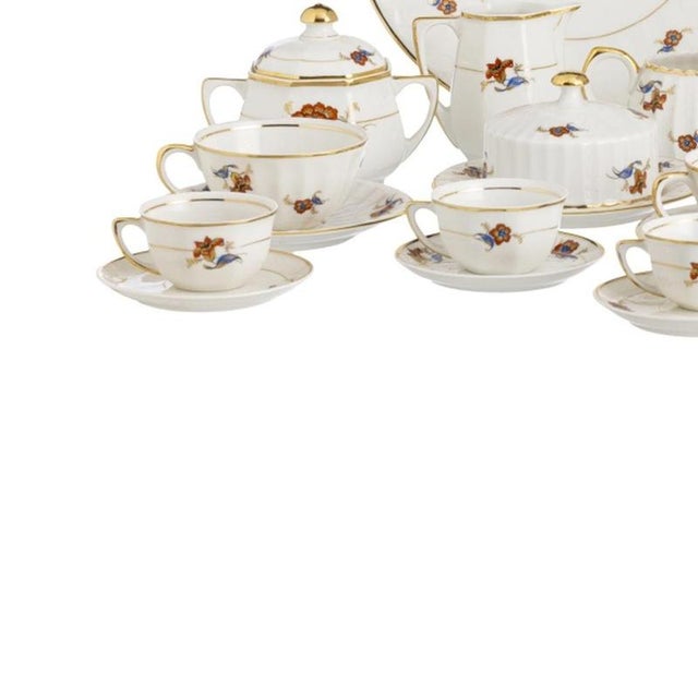 Porcelain Tea and Coffee Service from Vista Alegre, Set of 29 For Sale - Image 3 of 6