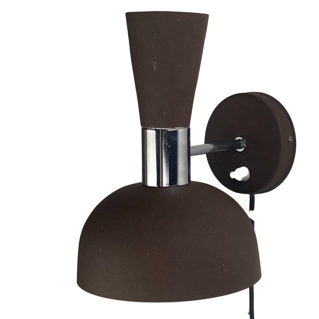 Mid-Century Dutch Brown Diabolo Wall Sconces attributed to Herda, 1970s, Set of 2 For Sale - Image 13 of 15