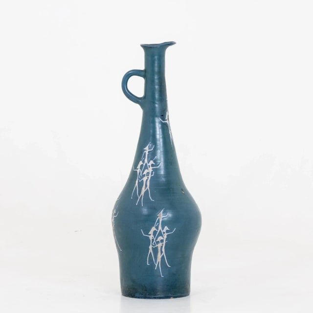 Blue Mid-Century Italian Ceramic Vase For Sale - Image 8 of 8