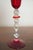 Mid 20th Century Mid 20th Century Italian Ruby Red Murano-Style Art Glass Flute With Twisted Gold Aventurine Stem For Sale - Image 5 of 8
