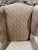 Wood Heckman Brown Fabric "Celeste" Wingback Chair For Sale - Image 7 of 10