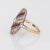 Ruby Diamond Ring Estate Art Deco Style Oval Cocktail Fine Jewellery size 6.5 For Sale - Image 4 of 7