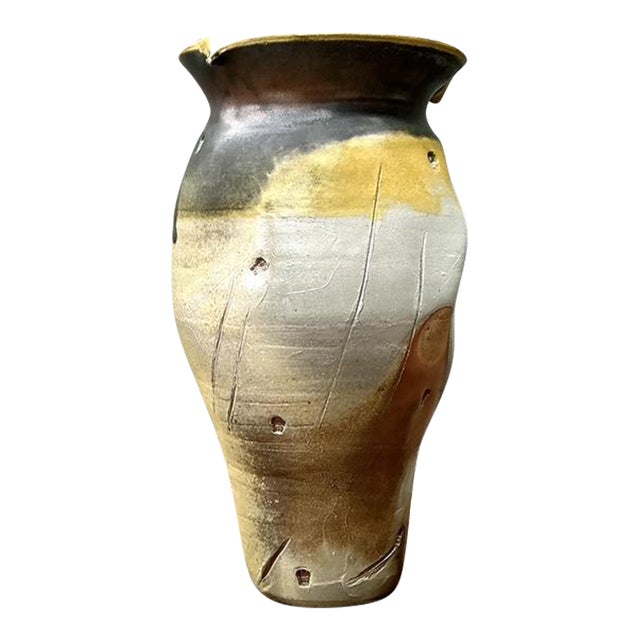 Vintage Original Studio Pottery Skull Vase For Sale