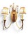1990s Mid-Century Modern Gold Leaf 2-Light Crystal Wall Sconce For Sale - Image 12 of 14