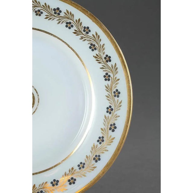 Charles X White Opaline Plate by Jean-Baptiste Desvignes For Sale - Image 4 of 5