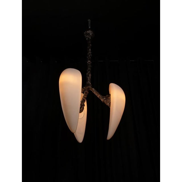 LV-426 Balanced Pendant Light in Patinated Cast Bronze by William Guillon For Sale - Image 9 of 18