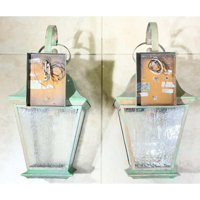 Pair of Vintage Solid Brass Lanterns - Timeless Elegance for Your Home For Sale - Image 14 of 18