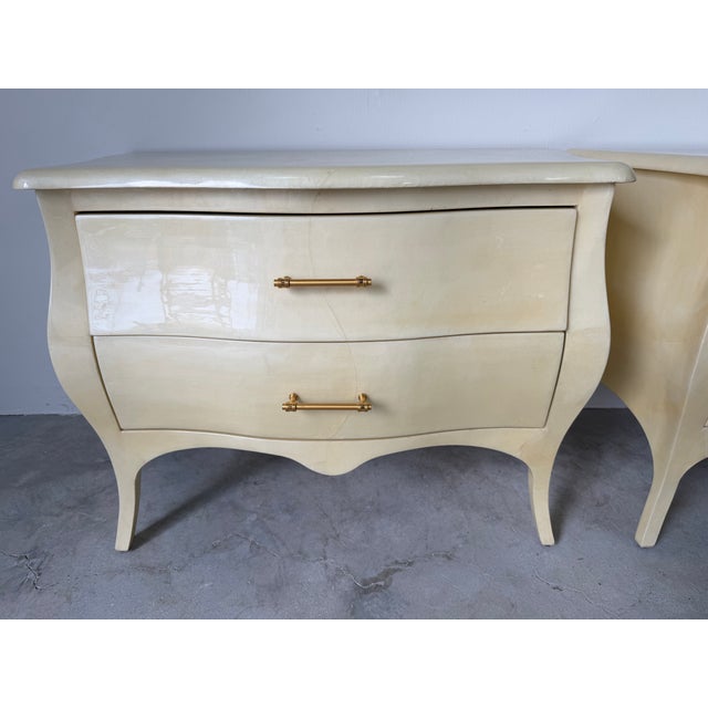 Vintage Jimeco Ltda Colombian Goat Skin Lacquer Nightstands – A Pair For Sale - Image 9 of 16