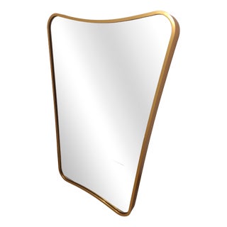 Mirror with Sinuous Brass Frame by Gio Ponti for Gubi, 1990s For Sale