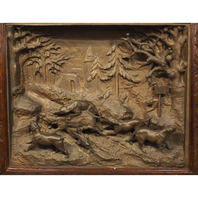 Pair of Large Antique French Oak Framed Hunt Plaques, P. Lecourtier (1851-1925) For Sale - Image 9 of 18