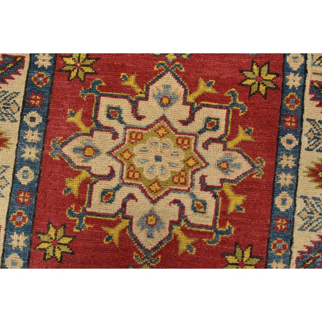 Textile Kazak Runner 2’10” X 9’9” Red Wool Tribal Hand-Knotted Oriental Rug For Sale - Image 7 of 13
