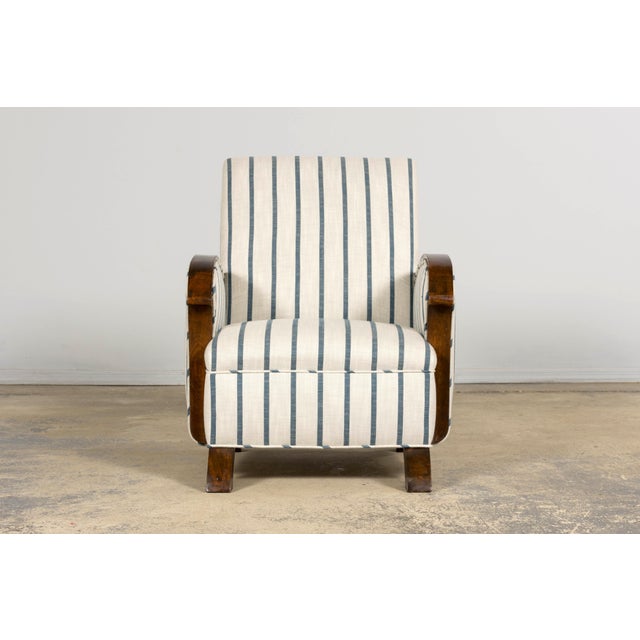 Art Deco French Art Deco Walnut Armchair, Provence, France, 1930s For Sale - Image 3 of 17