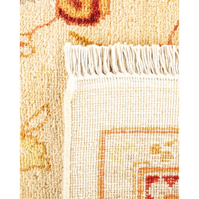 2000 - 2009 Eclectic, One-of-a-Kind Hand-Knotted Area Rug - Ivory, 9' 1" x 12' 1" For Sale - Image 5 of 8