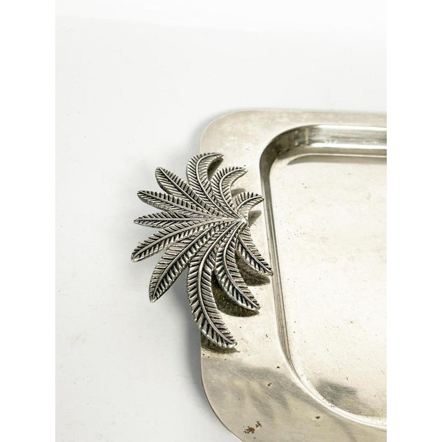 Metal Plate with Palm Tree Decoration, France, 1970 For Sale - Image 4 of 10