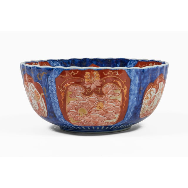 Antique Large Japanese Imari Porcelain Punch Bowl For Sale In Boston - Image 6 of 10