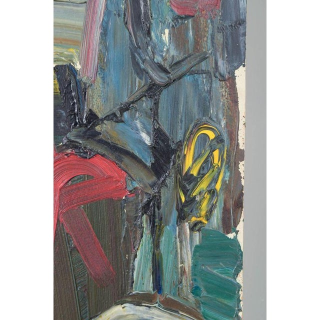 Åke Edwall, Expressive Composition, Oil Painting on Board For Sale - Image 4 of 6