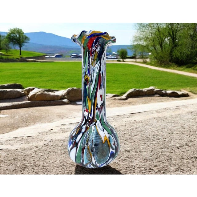 Murano Vase with Multi-Flowered Murrine For Sale - Image 10 of 15