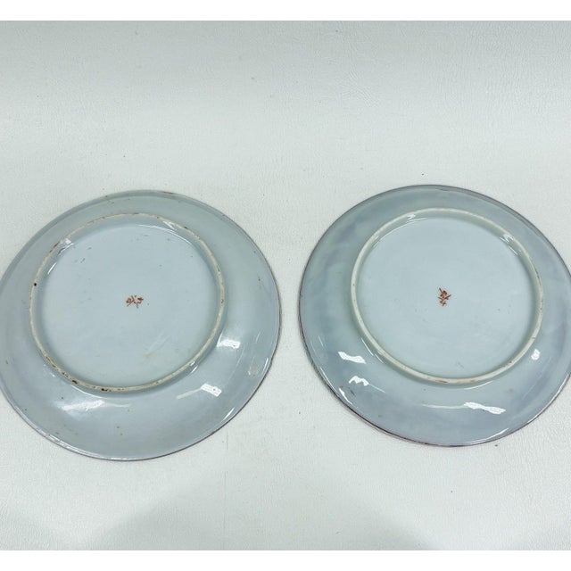 Antique Japanese Kutani Eggshell Porcelain Cups & Saucers - a Pair For Sale - Image 9 of 9