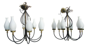 Vintage Chandeliers by Angelo Lelii for Arredoluce, Italy, 1950, Set of 2