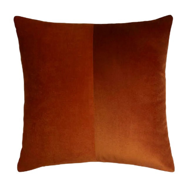 Double Brick Red Velvet Cushion Cover by Lorenza Briola for LO DECOR For Sale