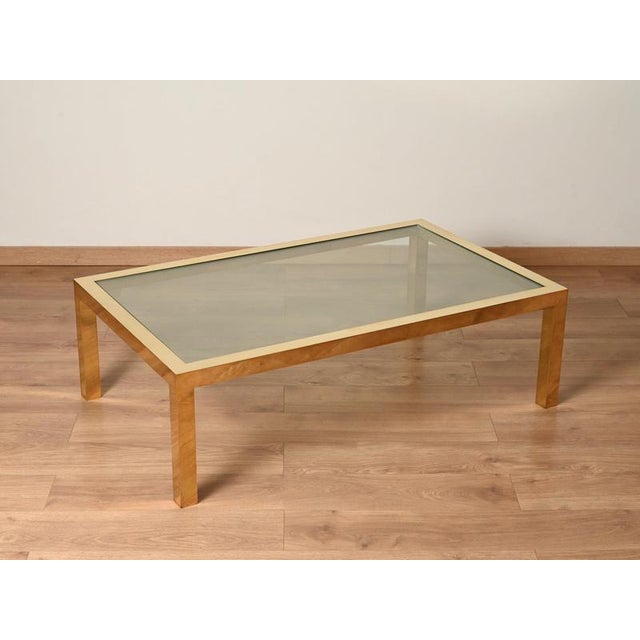 Italian Gilt Brass and Crystal Rectangular Coffee Table, Italy, 1970s For Sale - Image 9 of 13