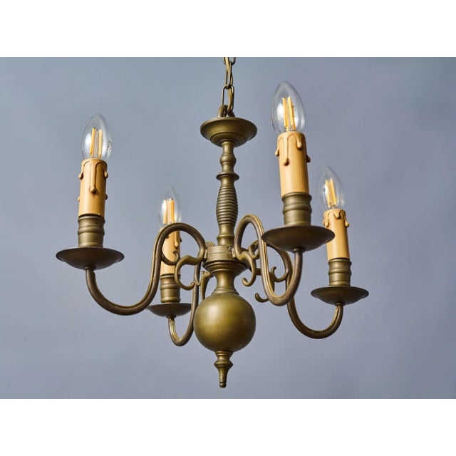 Antique Bronze Chandelier from Flanders, 1850 For Sale - Image 10 of 10