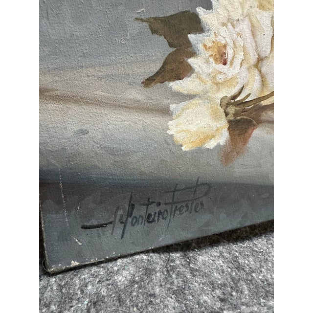 Classical Floral Still Life Oil Painting For Sale - Image 4 of 4