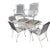 Large Vintage Table and Wrought Iron Table & 5 Chairs For Sale