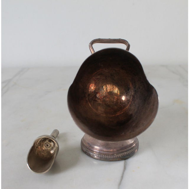 Vintage Silver-Plated Sugar Scuttle With Matching Scoop For Sale - Image 9 of 13