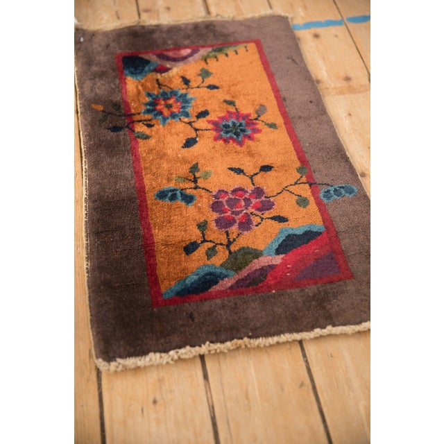 Gold Vintage Nichols Art Deco Rug Mat - 1'6" x 2'5" For Sale - Image 8 of 8