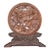 Antique Miniature Round Wooden Screen, Pierced Carving of Mythical Beast For Sale