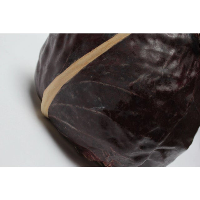 Vintage Matte-Glaze Cordovan Crimped Ceramic Vase For Sale - Image 9 of 13