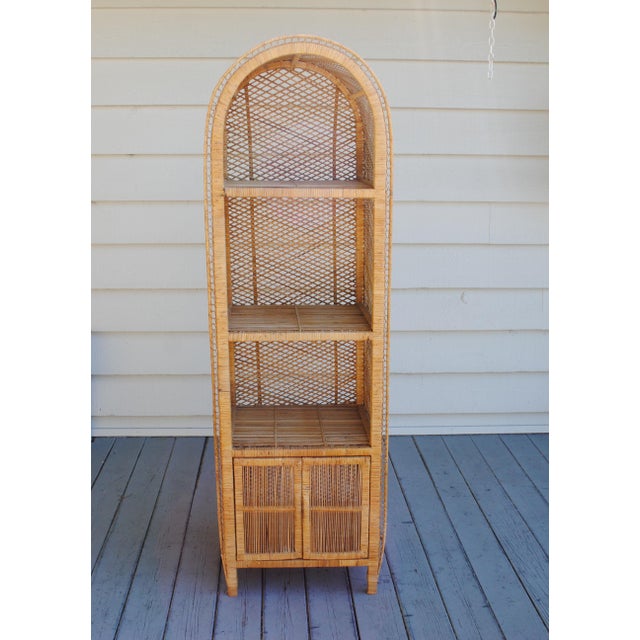 Vintage Arched Wicker 4 Tier Bookcase Etagere Chairish