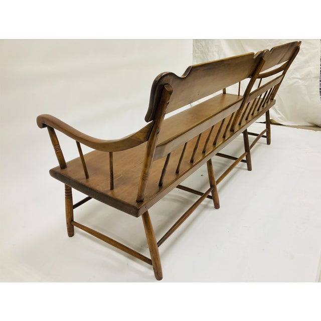 American Early American Maple Deacon’s Bench, 19th Century For Sale - Image 3 of 5