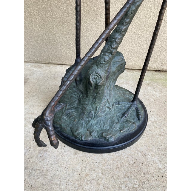 1990s 1990s Fabulous 5’ Bronze Crane Pair For Sale - Image 5 of 7