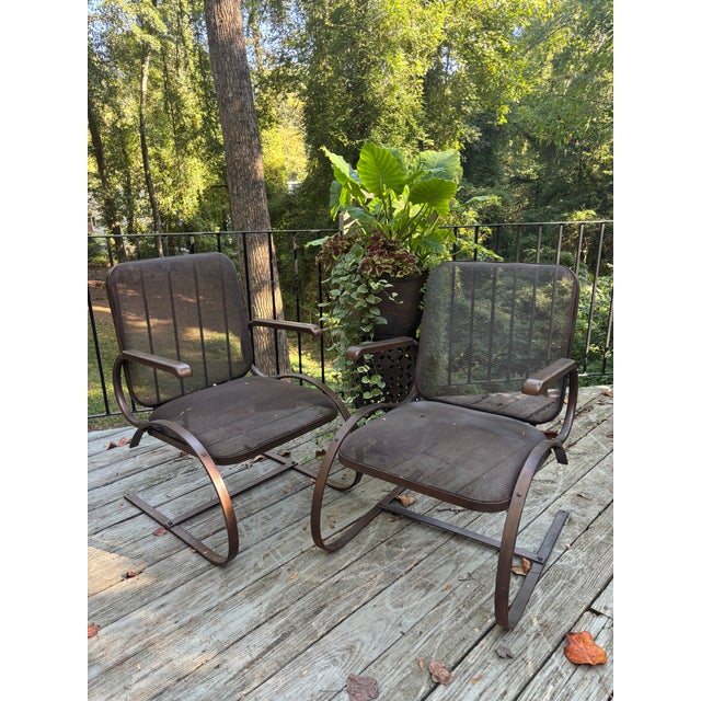 Mid Century Cantiliver Rockers, a Pair- Restored For Sale - Image 10 of 11
