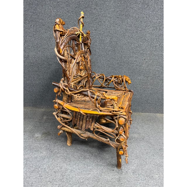 Wood 1937 Old Hickory Company Presentation "The Dog Chair" For Sale - Image 7 of 18