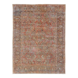 Early 20th Century Antique Persian Sarouk With All-Over Floral Design on a Light Red Field For Sale
