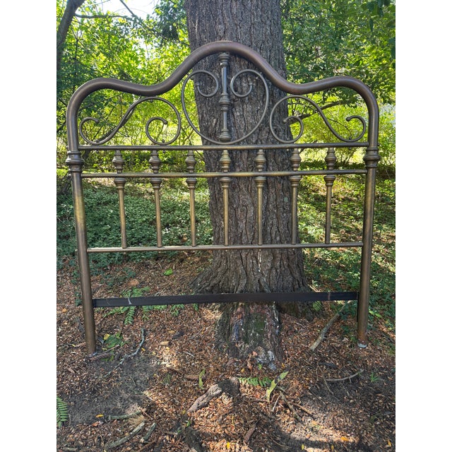 Beautiful vintage queen size metal bed frame set featuring a classic arched silhouette, decorative scrollwork, and elegant...