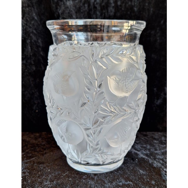 1960s Vintage Vase Bagatelle in Satin Crystal Glass by Lalique, 1960s For Sale - Image 5 of 5