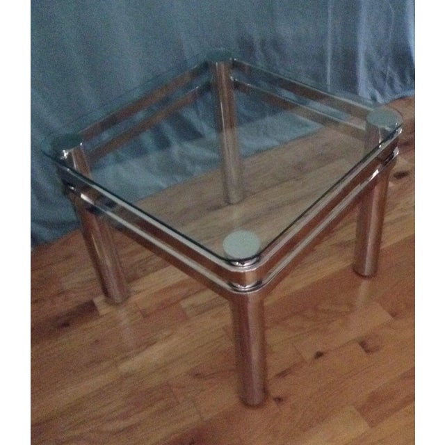 DIA - Design Institute America American Modern Chrome and Glass Tables Design Institute America Dia - a Pair For Sale - Image 4 of 11