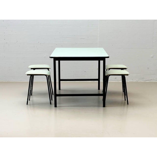 Kelko Table and Lacquered Stools, Switzerland, 1970s, Set of 5 For Sale - Image 3 of 18