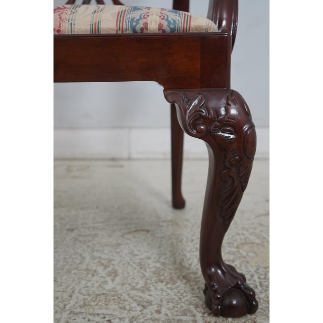 Pair Baker Ball & Claw Rococo Mahogany Armchairs For Sale - Image 13 of 18