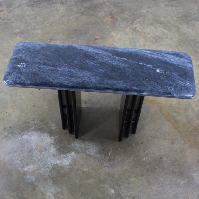 Late 20th Century Scandinavian Post Modern Sofa or Console Table Marble Rectangle Top by Bendixen Designs Made in Denmark For Sale - Image 12 of 18