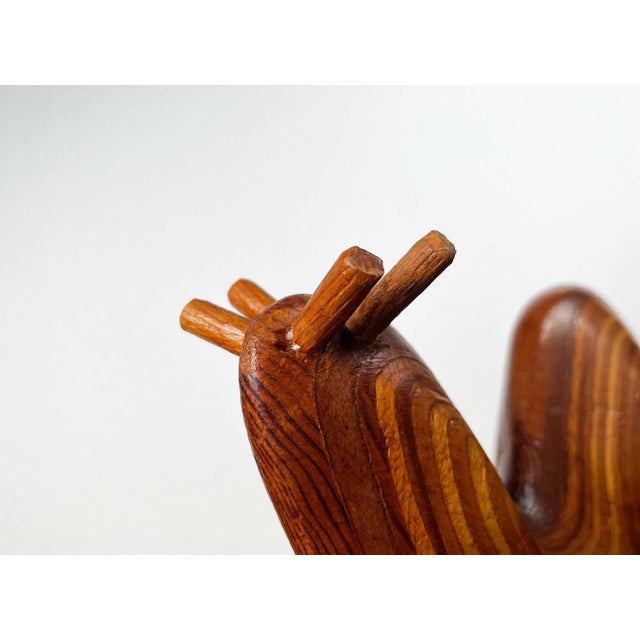 Mid-Century Modern Large Mid-Century Modern Danish Wooden Carved Snail Sculpture, 1960s For Sale - Image 3 of 18