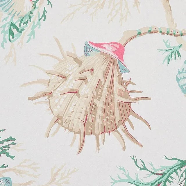 Schumacher Schumacher Del Tesoro Wallpaper in Pink & Aqua For Sale - Image 4 of 4