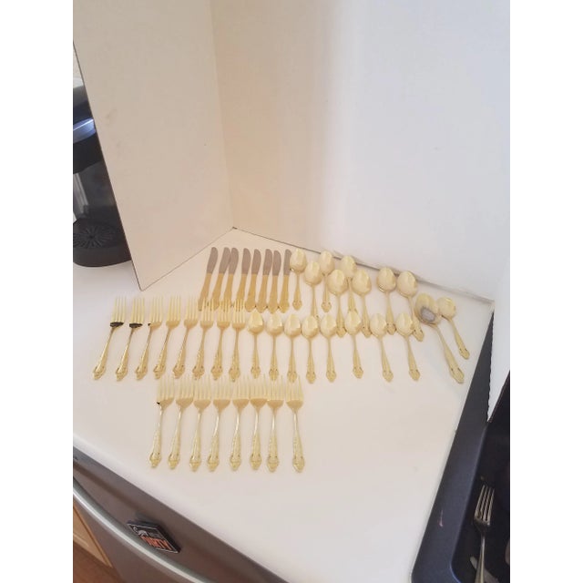 Metal 1970s E. P. International Gold-Plate Flatware, 42 Pieces For Sale - Image 7 of 8